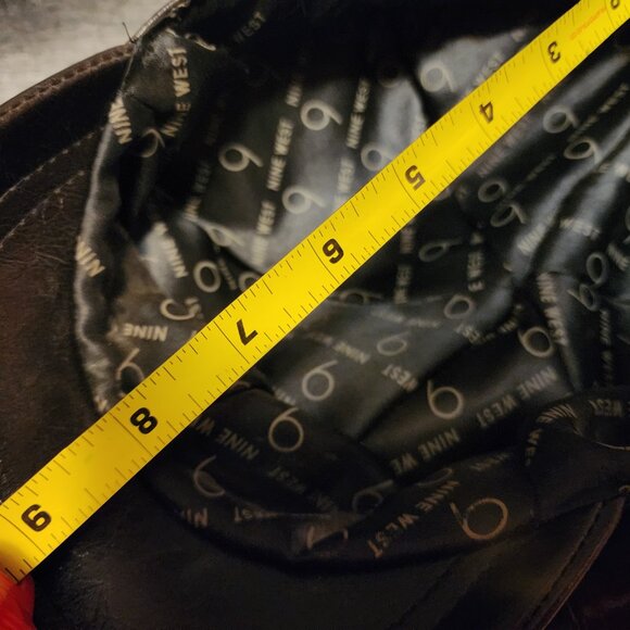 Women's Nine West Black Faux Leather Octagonal Baker Hats Gatsby Newsboy Hat - Picture 10 of 10